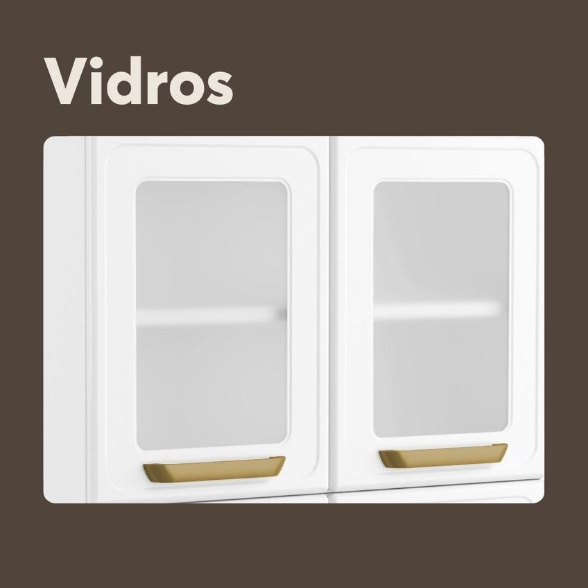 Cozinha Compacta Bella 6 Portas 2 Gavetas Aço 120cm Branco Bertolini - imagem 3