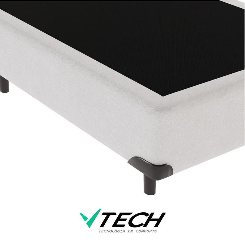 Base Box Solteiro Cama Box Madeira Base Reforçada Branco Vtech - imagem 5