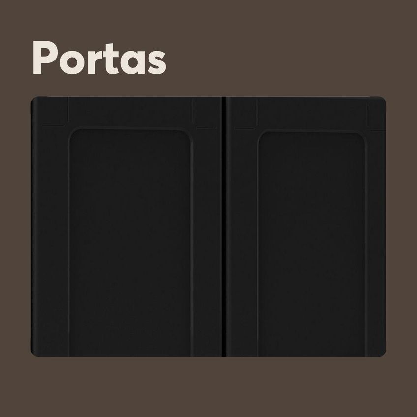 Armário Aéreo De Cozinha 6000 70cm 2 Portas Aço Giratória Grafite Bertolini - imagem 3