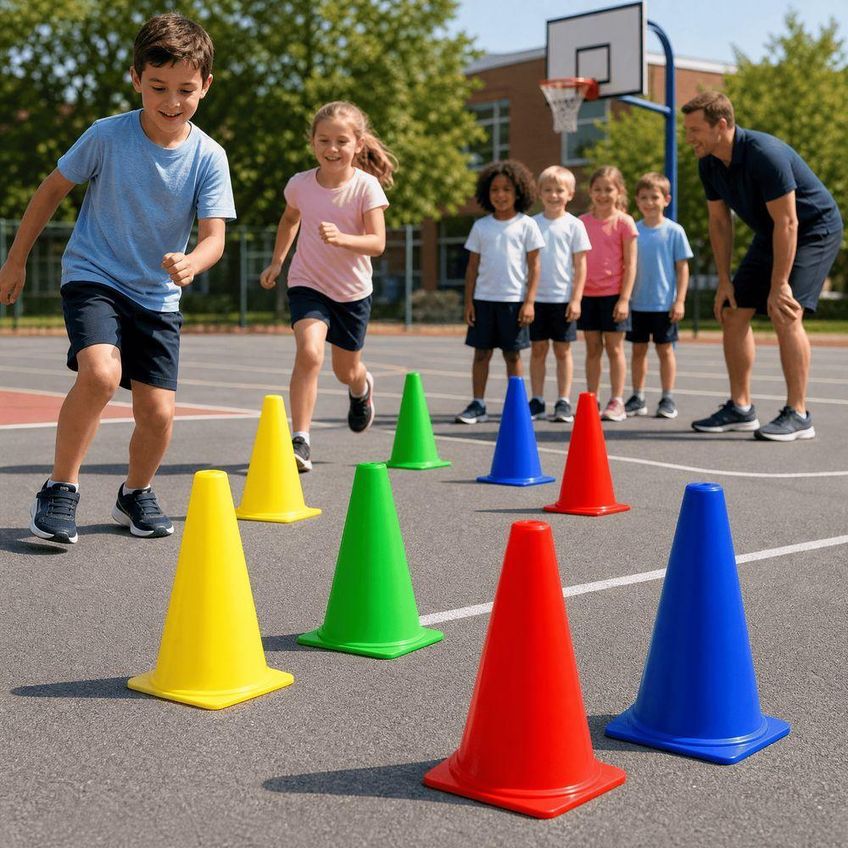 Cone de Agilidade Athletic 24cm Treino Funcional Flexível Verde - imagem 3