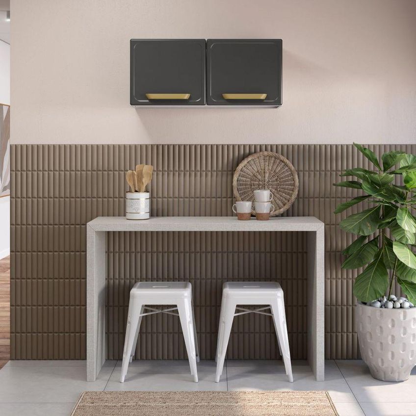 Armário Aéreo De Cozinha 7004 80cm 2 Portas Aço Grafite Bertolini - imagem 3