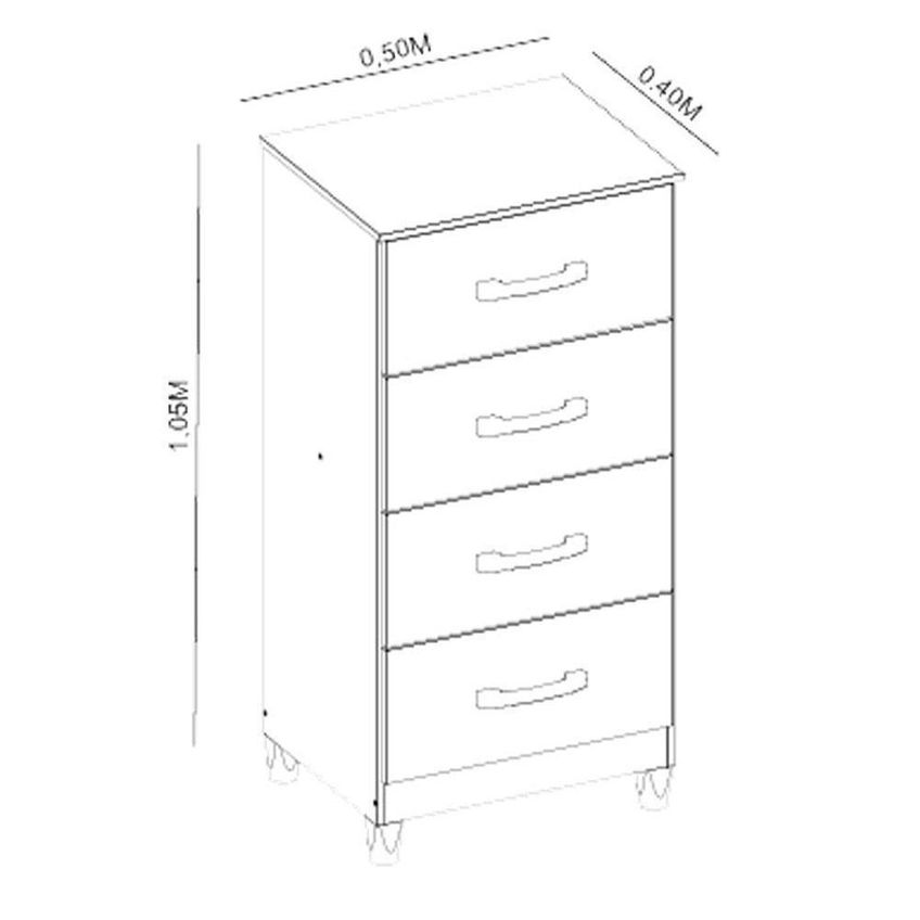 Guarda Roupa Casal Triton Plus 11 Portas De Bater Com Espelho E Cômoda 4 Gavetas Mdp Albatroz Móveis - imagem 3