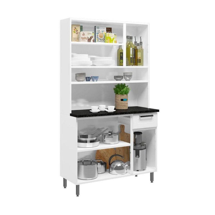 Cozinha Compacta Em Aço Múltipla 6142 6 Portas 1 Gaveta Branco Bertolini - imagem 4