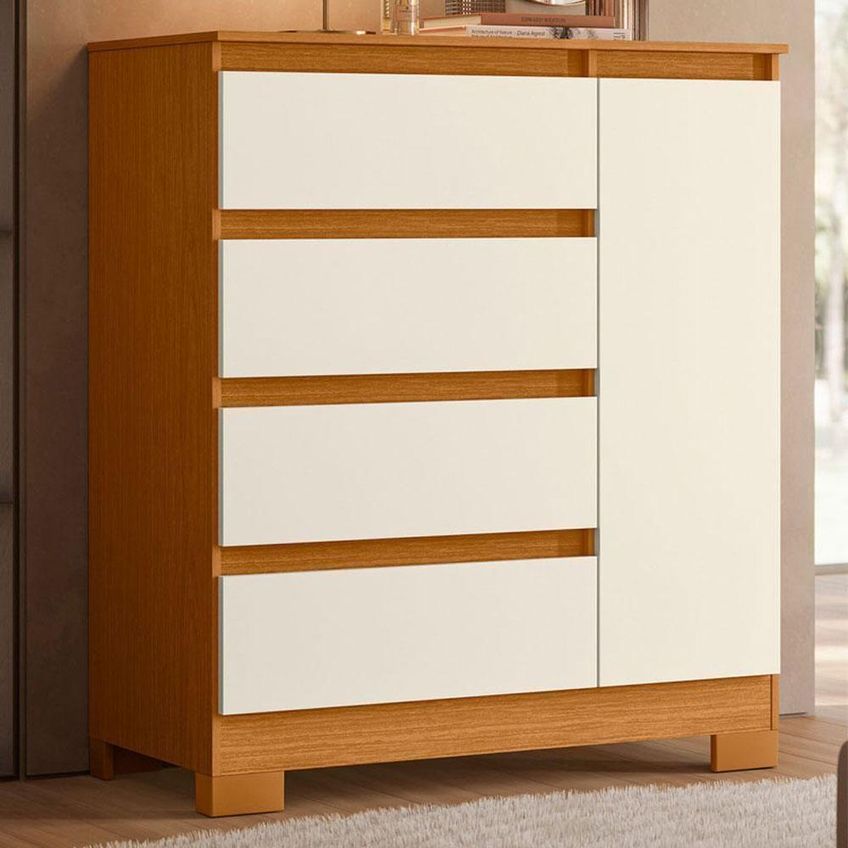 Guarda Roupa Casal Triton Plus 11 Portas De Bater Com Espelho E Cômoda Sapateira 4 Gavetas Mdp - imagem 4