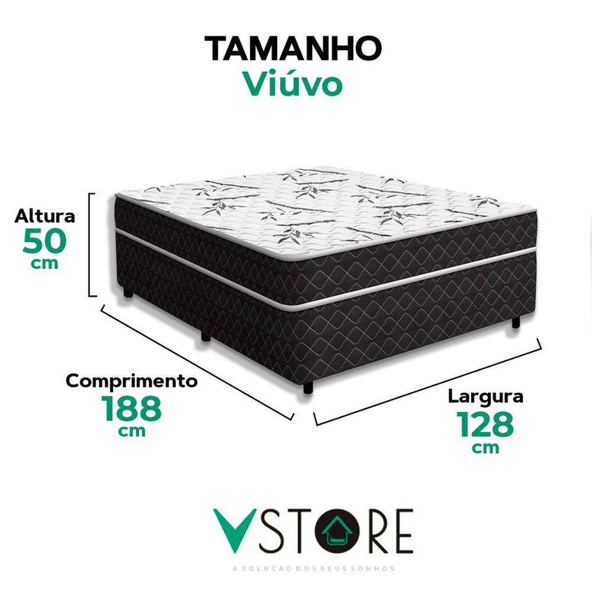 Cama Box Conjugada Solteiro Benfica Extra Firme Espuma D33 Preto Vtech - imagem 3