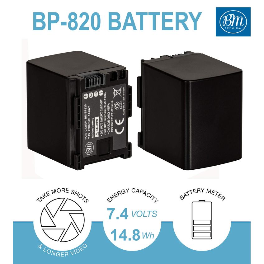 Bateria BM Premium BP-820 para Canon Vixia 2000mAh 7.4V - imagem 2