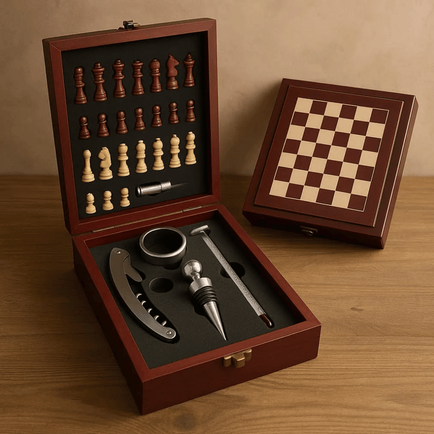 Kit Para Vinhos Jogo De Xadrez Unihome Uni Home - imagem 5