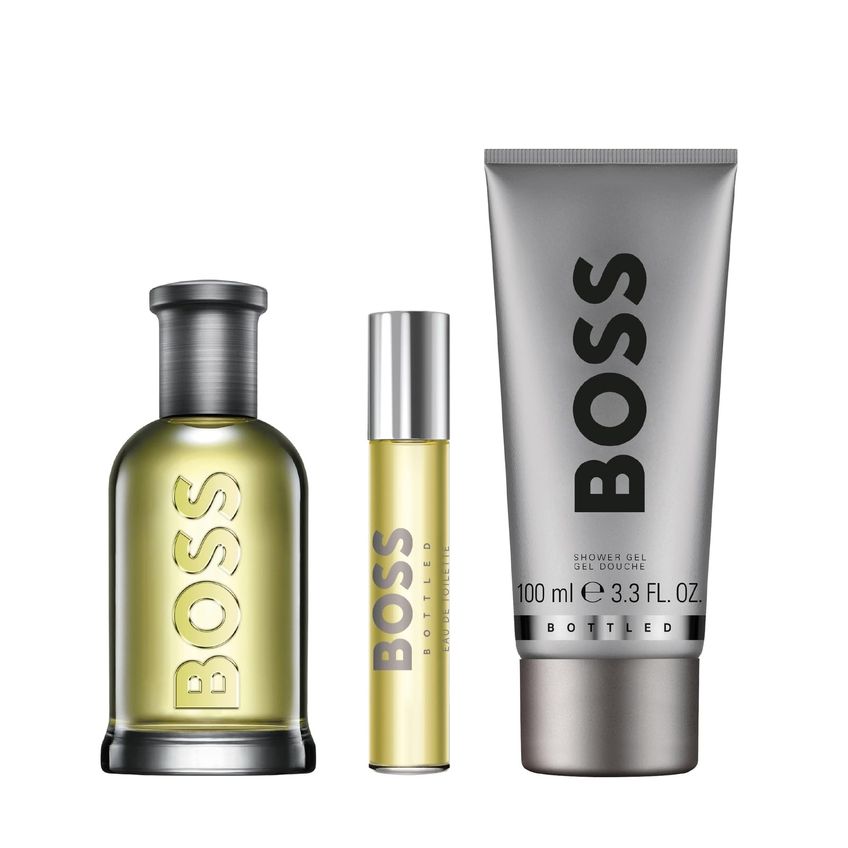 Perfume Hugo Boss Bottled EDT 100ml Para Homens Conjunto de 3 Peças - imagem 3