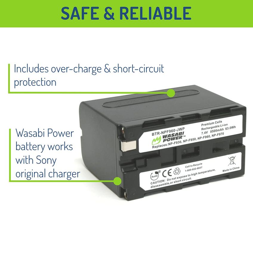 Bateria Wasabi Power 8500mah Para Sony Np-f975/970 - imagem 2