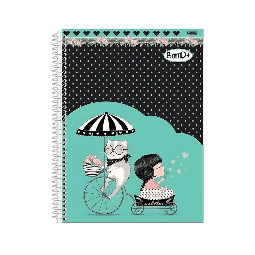 Caderno Espiral Capa Dura 1 Matéria - 96 Folhas - Bom D+ Feminino - São Domingos - imagem 2