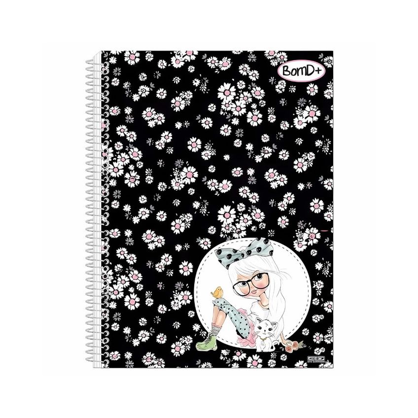 Caderno Espiral Capa Dura 1 Matéria - 96 Folhas - Bom D+ Feminino - São Domingos - imagem 3