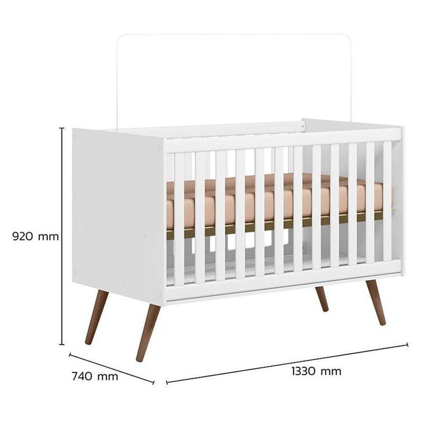 Berço Americano Q Encanto 3820 Retrô Com Colchão Incluso Branco Acetinado Qmovi - imagem 3