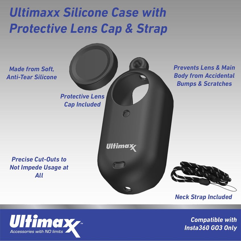 Capa Protetora De Silicone Ultimaxx Para Go3 Tampa De Lente Alça - imagem 4