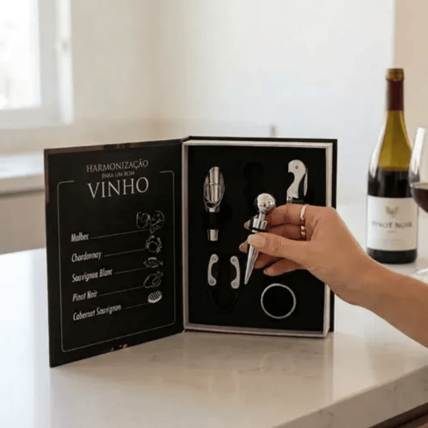 Kit Para Vinho Livro - 5 Peças - Unihome Uni Home - imagem 4