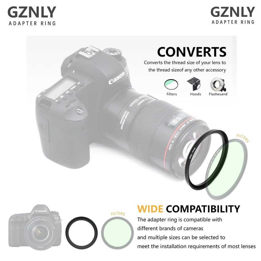 Adaptador De Anel Step Up Gznly 95mm Para 86mm Metal Preto - imagem 4