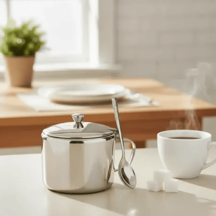 Açucareiro Inox C/ Colher 450ml Clink Clink - imagem 4