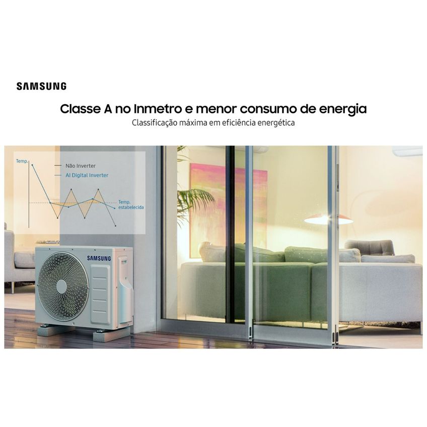 Ar Condicionado Split Samsung Windfree Ai Pro Ar60h09d1 9000 Btus Inverter Wifi R32 Frio 220v - imagem 5