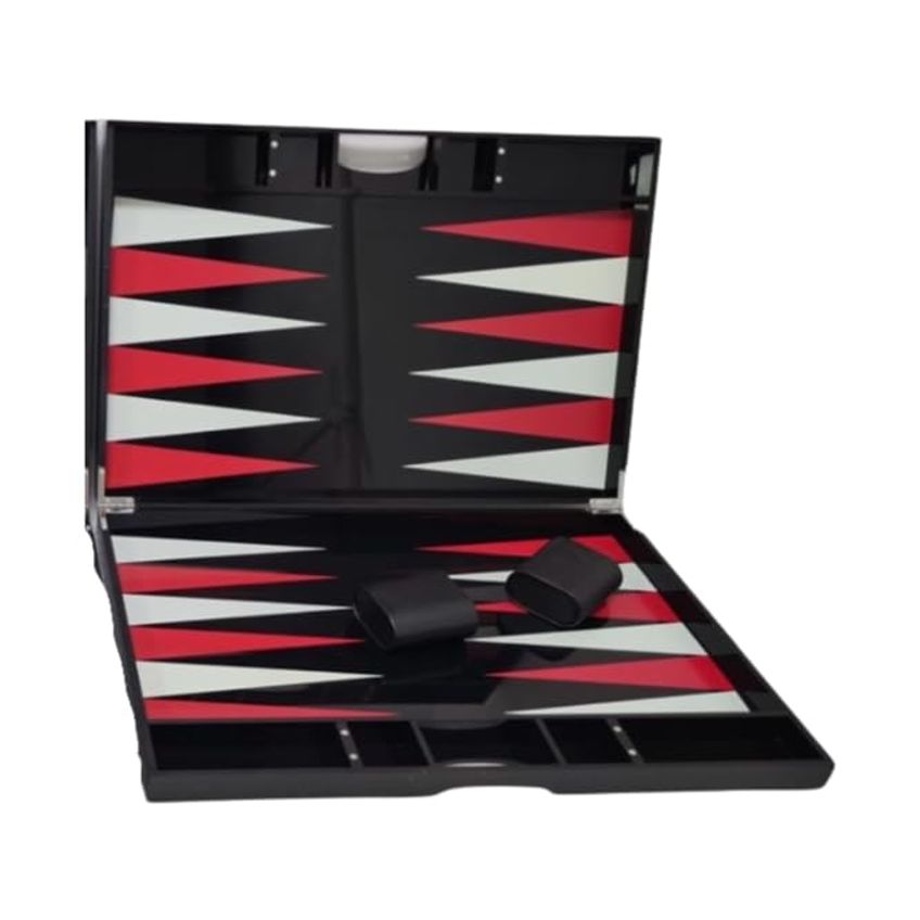 Conjunto Premium De Gamão Ready Covers 46 cm Preto/Vermelho - imagem 4