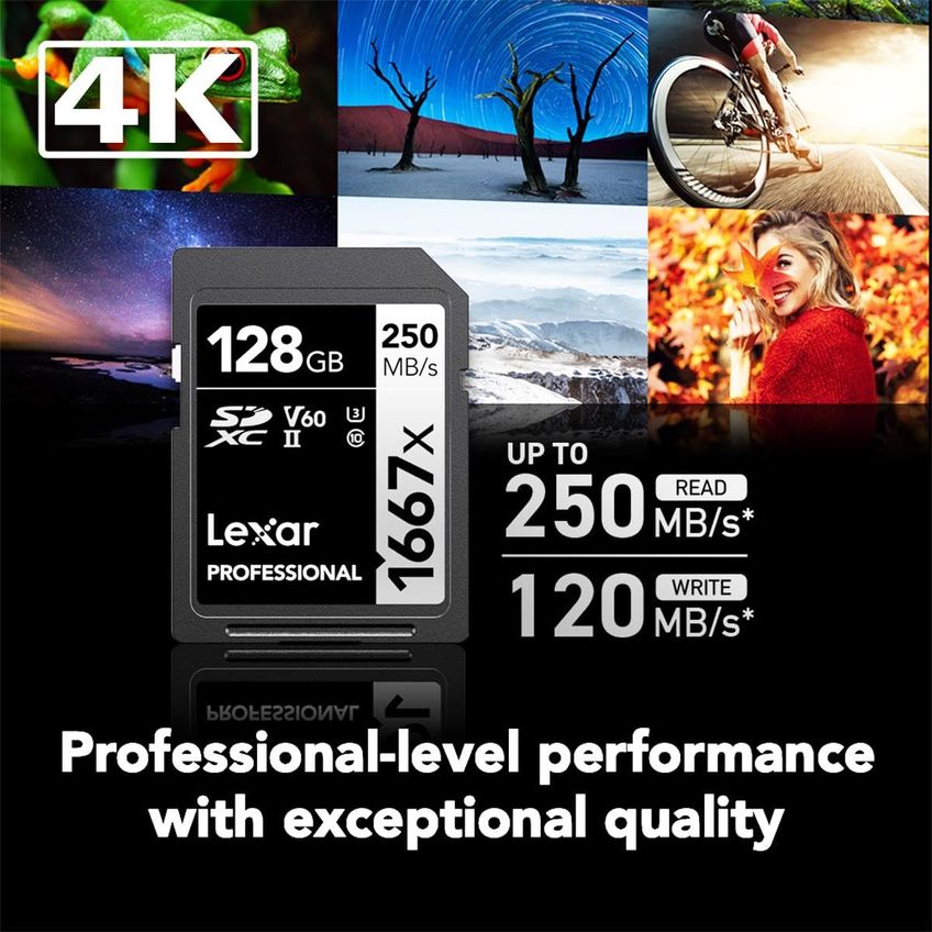 Cartão De Memória Lexar Professional 1667x 128gb Sdxc Uhs-ii - imagem 3