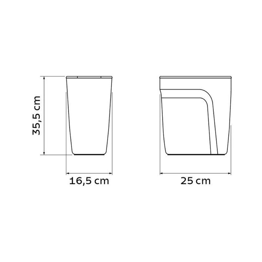 Lixeira Compact 10,5l Polipropileno Basculante Aro Interno Branco Tramontina - imagem 3