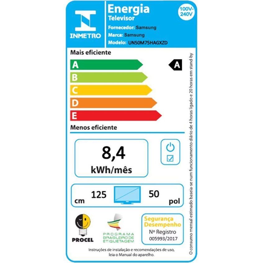 Smart TV Samsung UN50M75HAGXZD 50 4K Mini LED Preto Bivolt - imagem 4