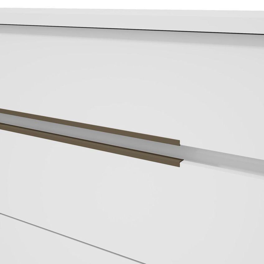 Cômoda Urban 8 Gavetas MDP-MDF Puxador Alumínio Branco Móveis Lopas - imagem 3