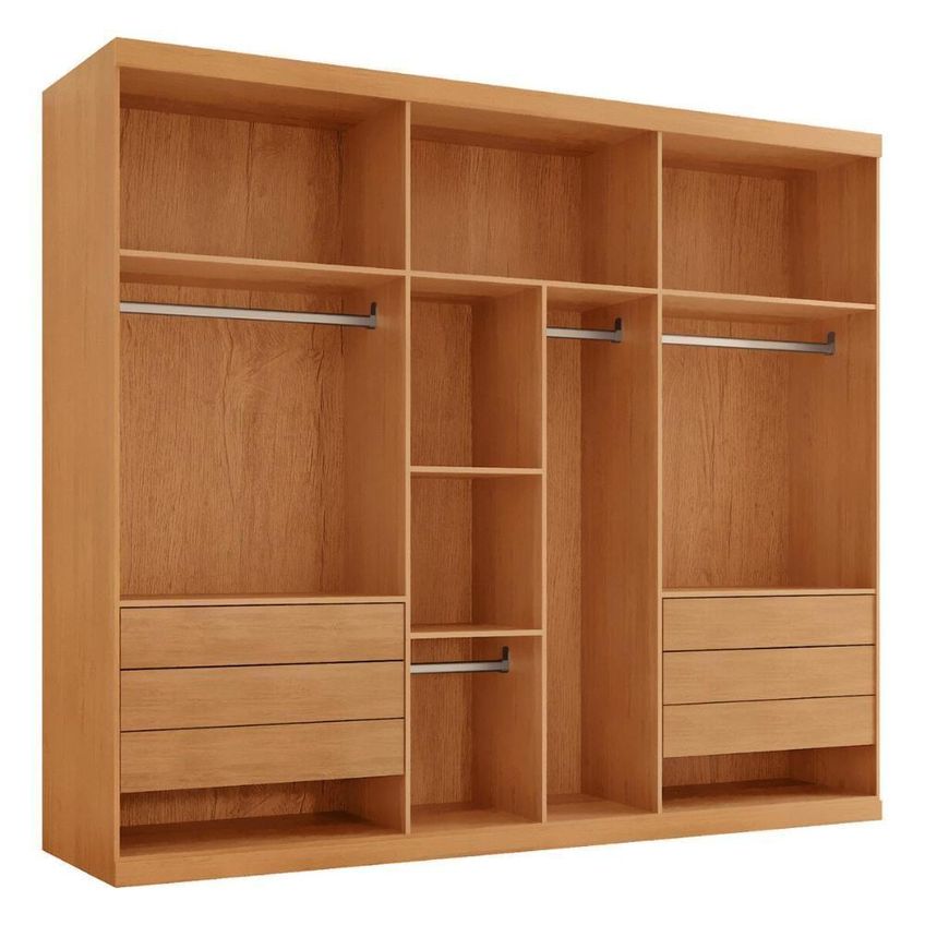 Guarda Roupa Casal Cr35530 6 Portas De Bater 6 Gavetas Mdf Laqueado Madeirado Off White Multimóveis - imagem 5