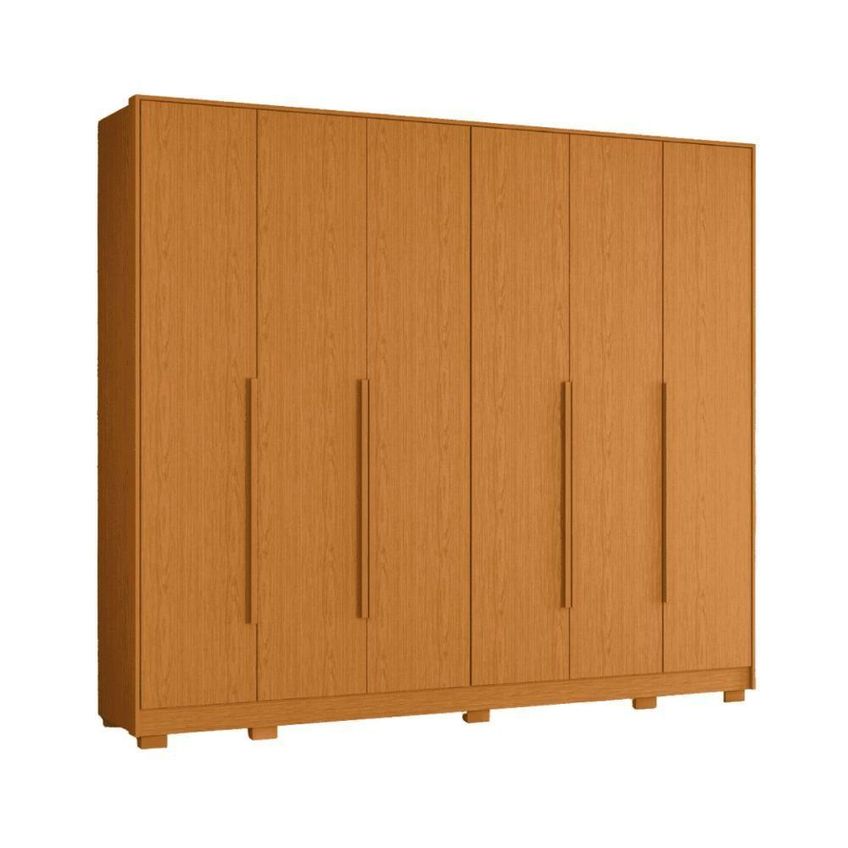 Guarda Roupa Grande 6 Portas De Bater 6 Gavetas MDP Cinamomo Mais De Casa 147cm - imagem 4