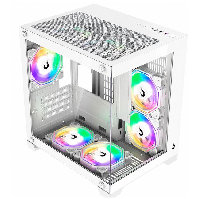 Gabinete Gamer Galaxy Glass M Mini M-ATX ITX Vidro Temperado Sem Fan Branco Rise Mode - imagem 2