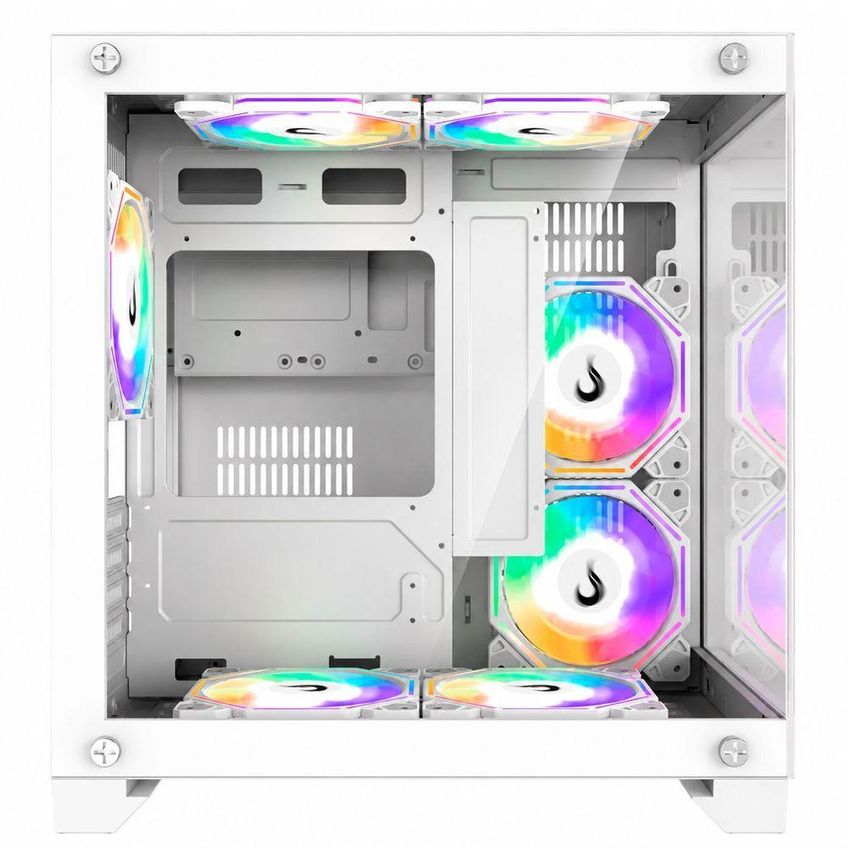 Gabinete Gamer Galaxy Glass M Mini M-ATX ITX Vidro Temperado Sem Fan Branco Rise Mode - imagem 4