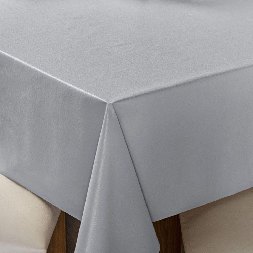 Toalha De Mesa Lisa Térmica PVC E Polietileno 250cm X 140cm 1 Peça Cinza Clara Luz Decora - imagem 3