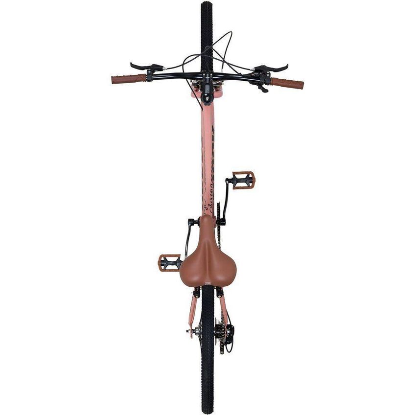 Bicicleta Serena Urbana Aro 26 Quadro Aço Carbono 7 Marchas Track Bikes Rosa - imagem 3