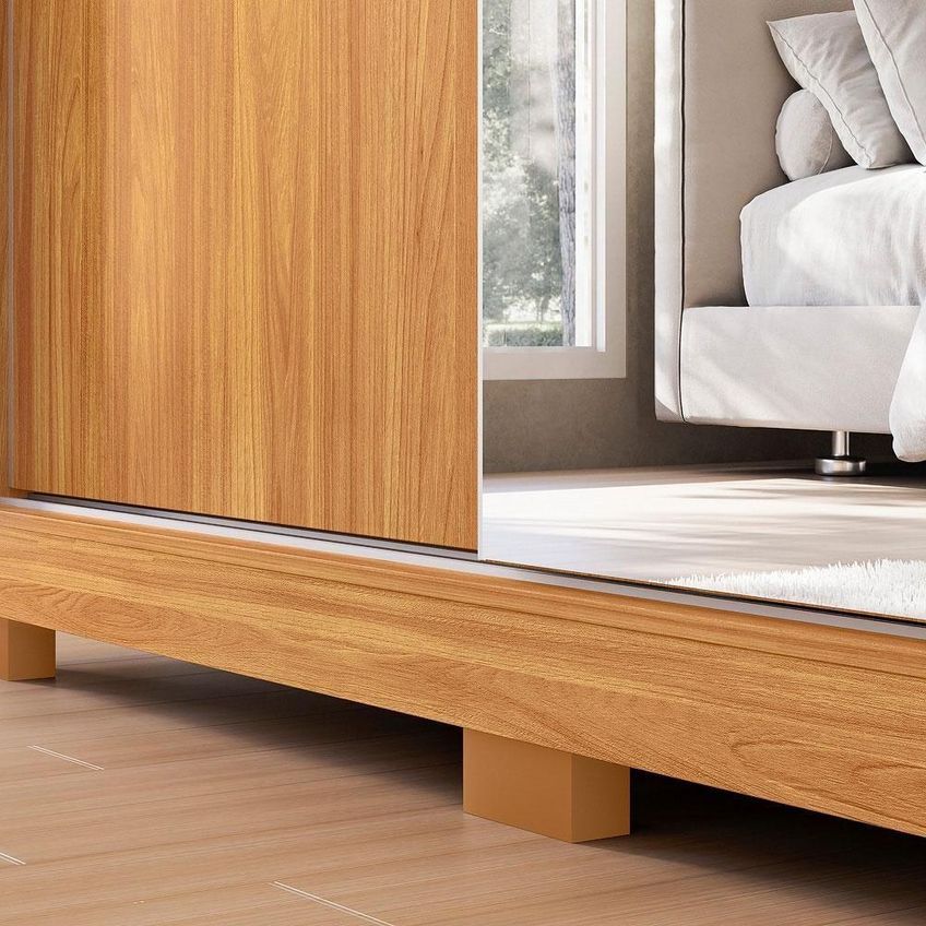 Guarda Roupa Casal Riva 2 Portas De Correr Com Espelho 4 Gavetas Mdf Cinamon Touch Off White - imagem 3