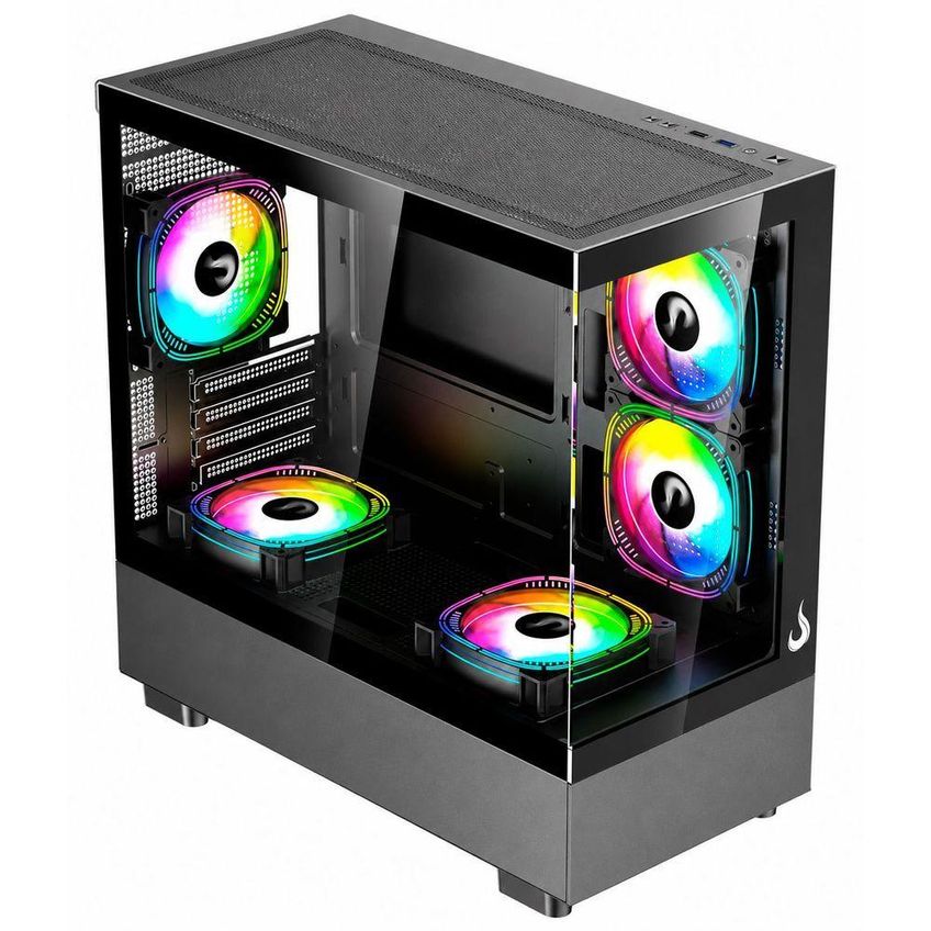 Gabinete Gamer Crystal Glass 03 Mid Tower M-ATX ITX Vidro Temperado Preto Rise Mode - imagem 3