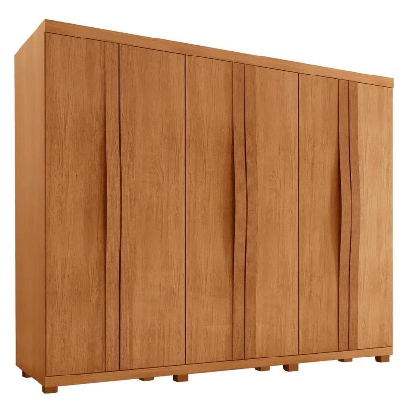 Guarda Roupa Casal Cr35531 6 Portas De Bater 6 Gavetas Mdf Laqueado Madeirado Multimóveis - imagem 3