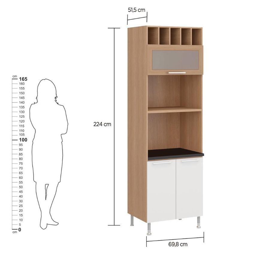 Paneleiro Aspen Cd-331 3 Portas Mdp 15mm 70cm Branco Ditália Móveis - imagem 3