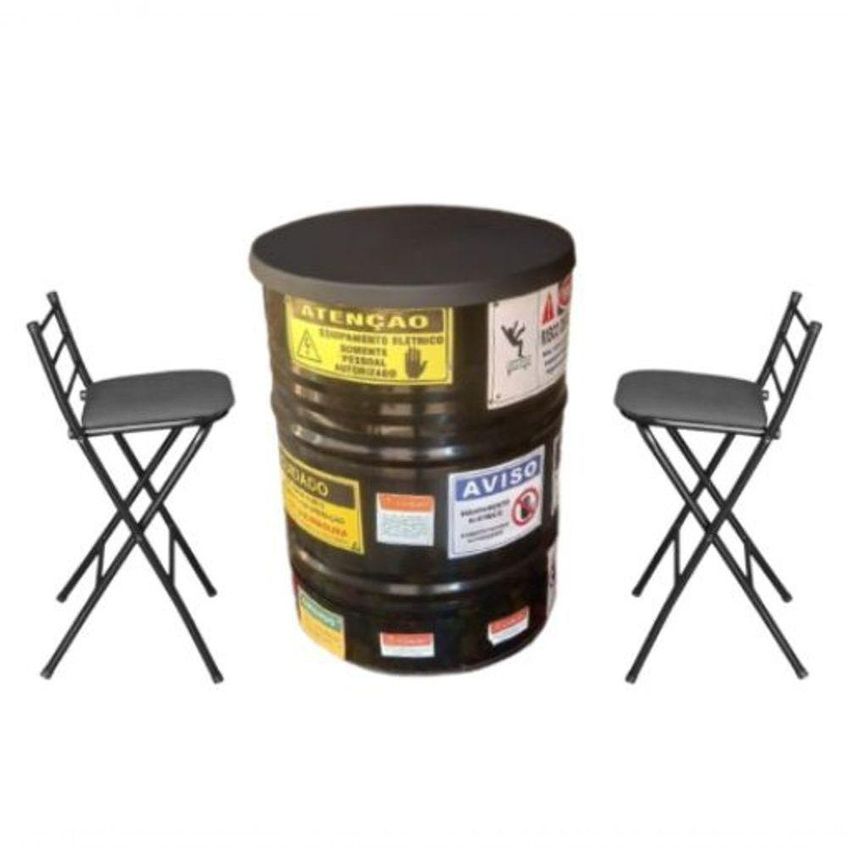 Tampo Para Mesa Tambor Bistro Bar Em Plástico -b Em Polietileno 60cm Preto Convenienza - imagem 2