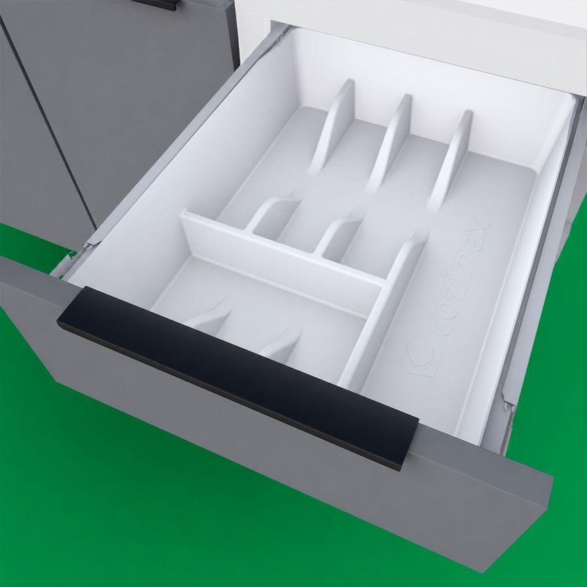 Gabinete Para Cozinha Júpiter 3 Gavetas Aço 192cm Cinza Cozimax - imagem 3