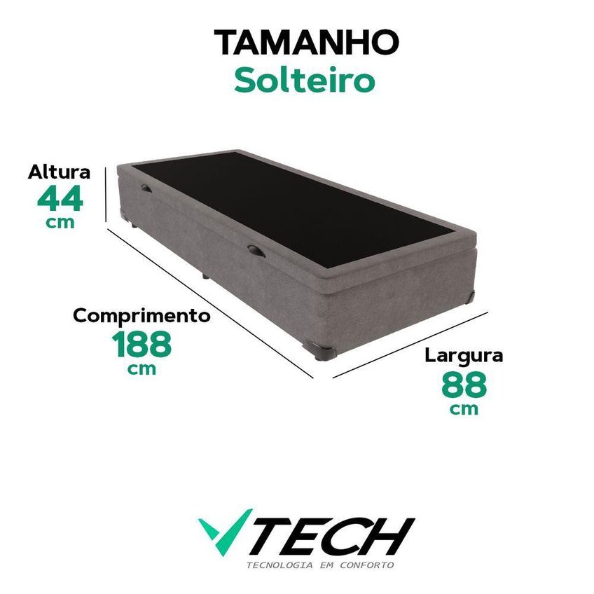 Cama Box Baú Solteiro Bravus Estrutura Madeira Cinza Vtech - imagem 5
