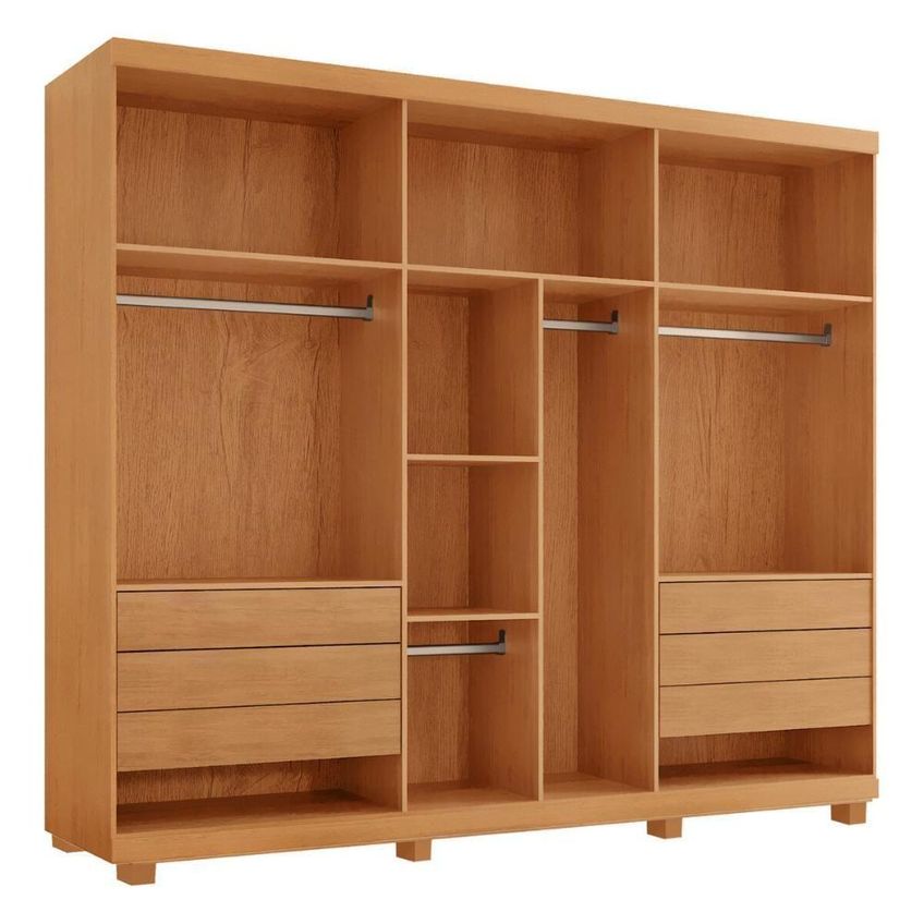 Guarda Roupa Casal CR35513 6 Portas de Bater 6 Gavetas MDF Laqueado Madeirado Multimóveis - imagem 3