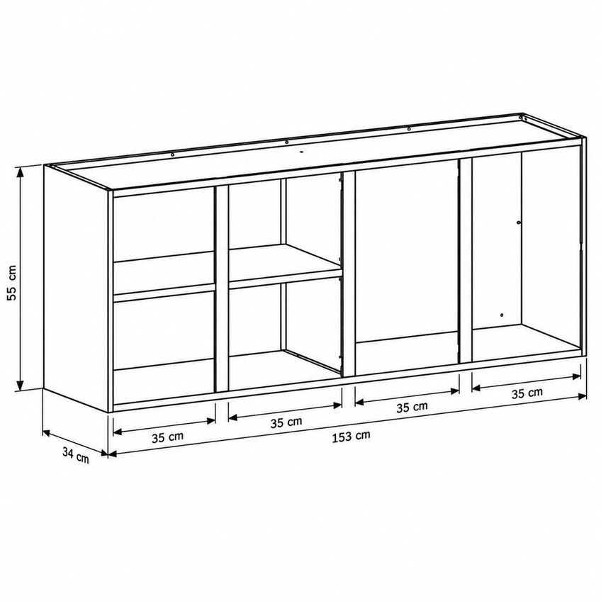 Armário Aéreo Júpiter 153cm Aço Eletrogalvanizado Branco Cozimax - imagem 5