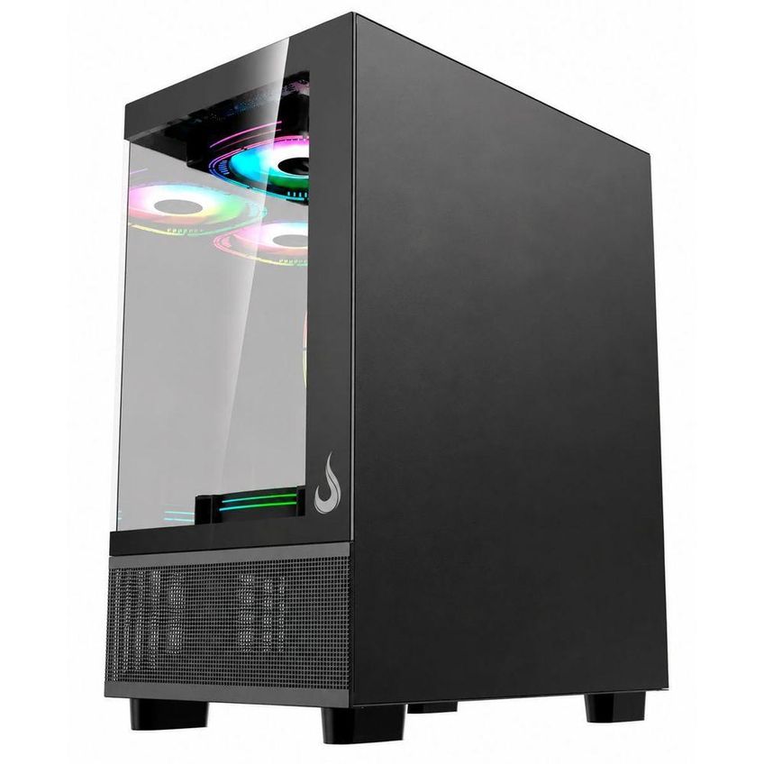 Gabinete Gamer Crystal Glass 02 Mid Tower M-ATX ITX Vidro Temperado Preto Rise Mode RM-CA-CY-02-FB - imagem 2