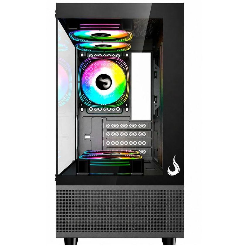 Gabinete Gamer Crystal Glass 02 Mid Tower M-ATX ITX Vidro Temperado Preto Rise Mode RM-CA-CY-02-FB - imagem 3
