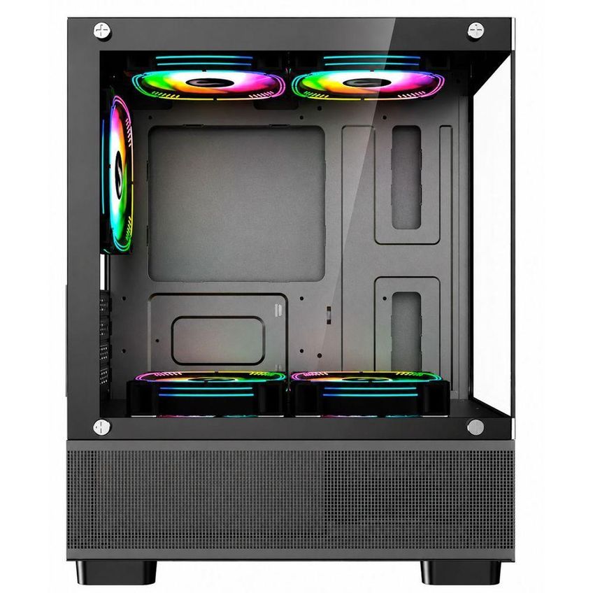 Gabinete Gamer Crystal Glass 02 Mid Tower M-ATX ITX Vidro Temperado Preto Rise Mode RM-CA-CY-02-FB - imagem 4