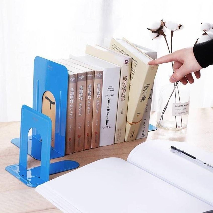 Suporte Para Livros Bookend 9273 Kit 2 Unidades Organizador Para Documentos Cds E Dvds Azul Yeet - imagem 3