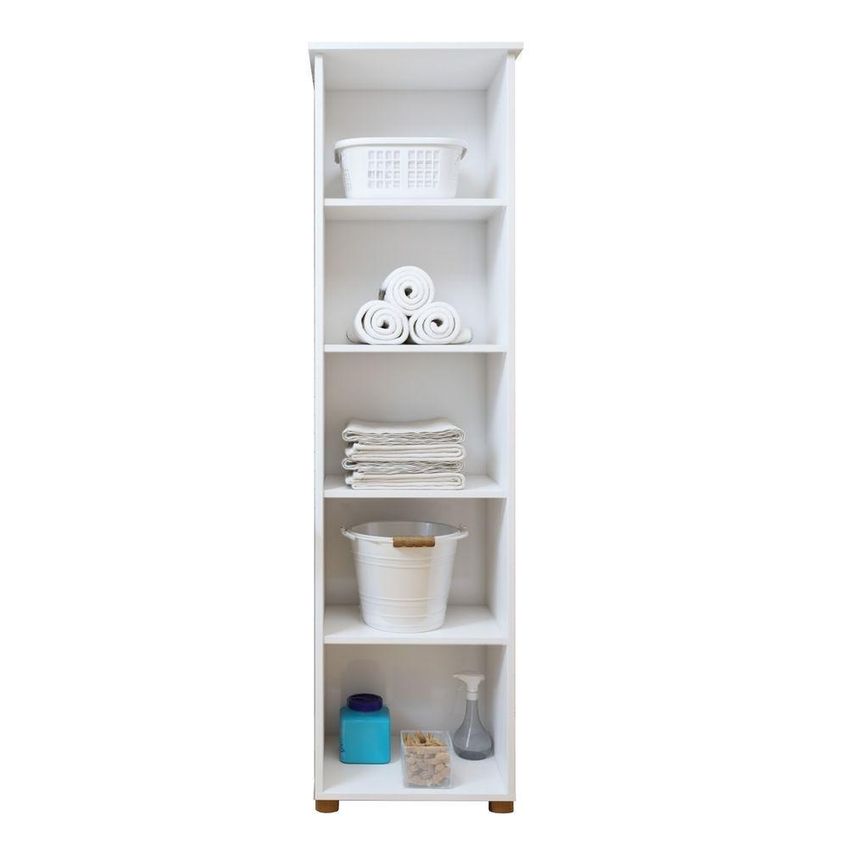 Armário Multiuso Jasmim 1 Porta 4 Prateleiras MDP 40cm Branco - imagem 4