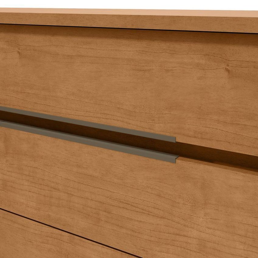 Comoda Urban 8 Gavetas Mdp Mdf Puxador Alumínio Amêndoa Móveis Lopas - imagem 3