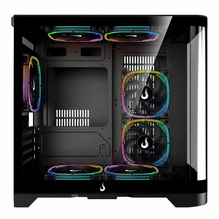 Gabinete Gamer RM-GA-GC-FB Mid Tower M-ATX ITX Vidro Temperado Preto Rise Mode - imagem 3