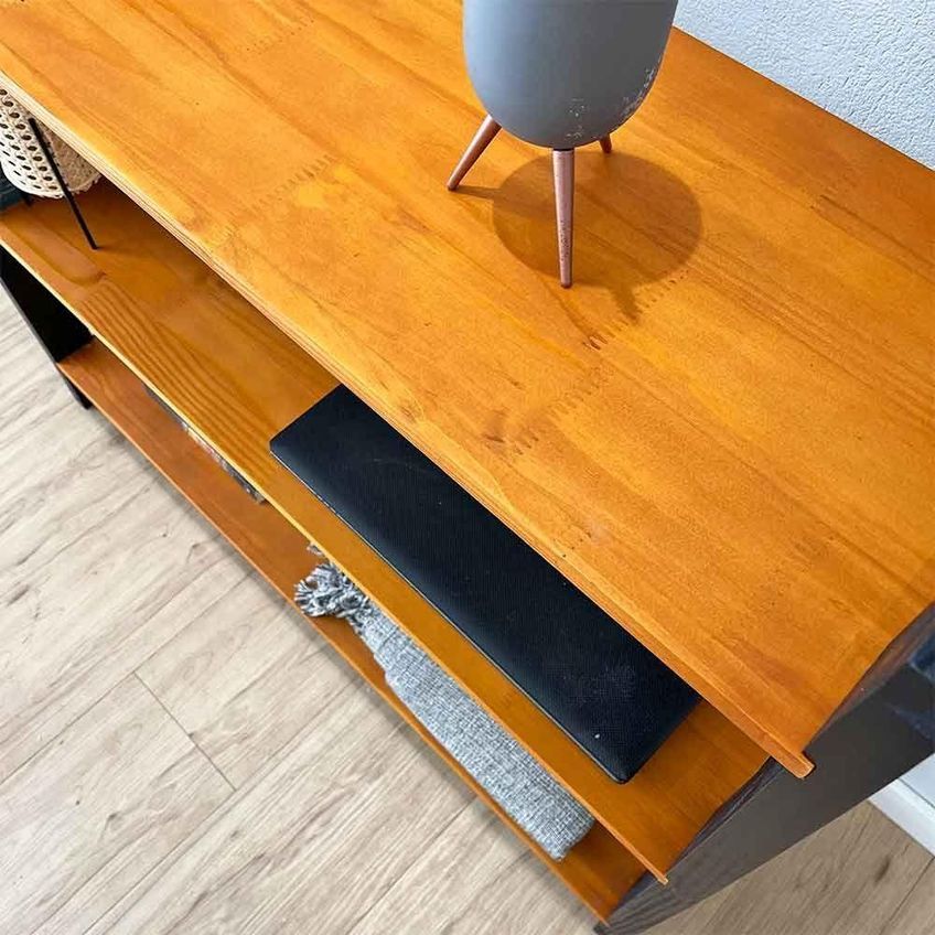 Aparador Linea Ample Moderno 3 Prateleiras Madeira Maciça 100cm Artfactory Design - imagem 2