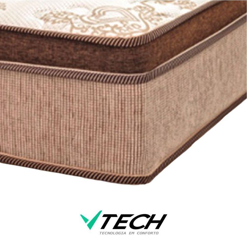 Cama Box Com Baú Solteiro Victory Bicama Colchão Molas Ensacadas Euro Pillow Preto Vtech - imagem 3